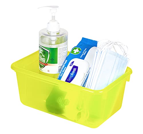 Bacs à cubby en plastique Storex pour ranger sans bruit les petits objets avec couvercle jaune - 8