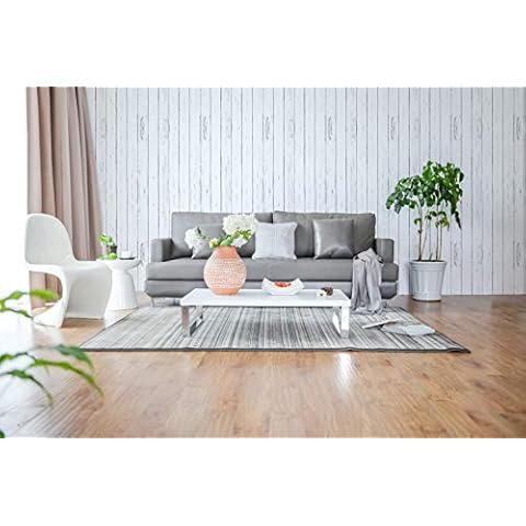 White Shiplap Peel and Stick Wallpaper - Vintage Wood Wallpaper Peel and Stick - Wood Contact Paper for Cabinets – Wallpaper for Bedrooms, Shelf - Self Adhesive Removable Wall Paper (118" x 17.71") Cover