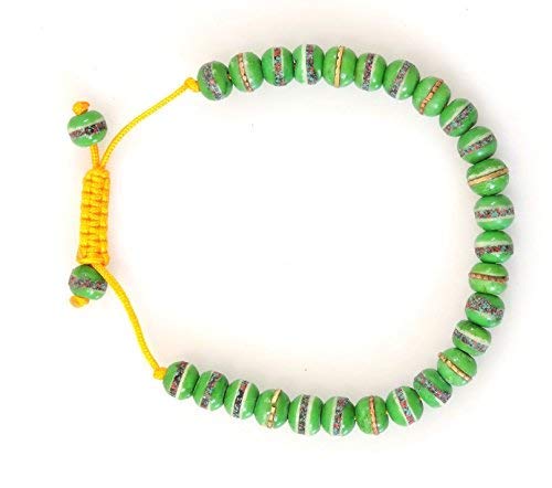 Image of Handmade Tibetan Medicine Wrist Mala Bracelet - Buddhist Meditation Prayer Beads Healing Mala