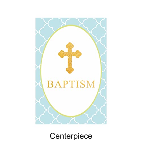 Image of Pretty UR Party Baptism Party decorations Kit - 72 pcs include Banners, balloons, thank you, centerpiece, danglers, Caps, Party Supplies, Baptism Decor, DIY Decor for Boys