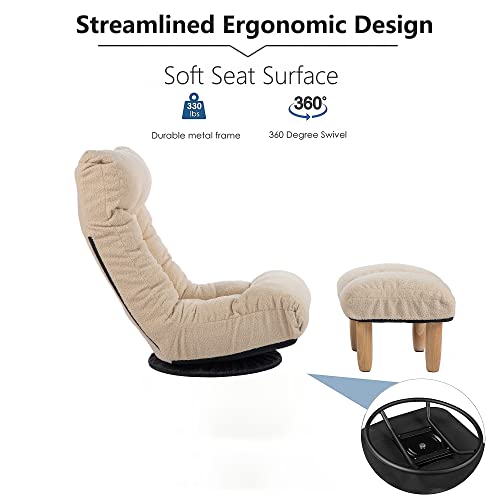 Sillón Ajustable Caqui de Suede Plegable miniatura 5