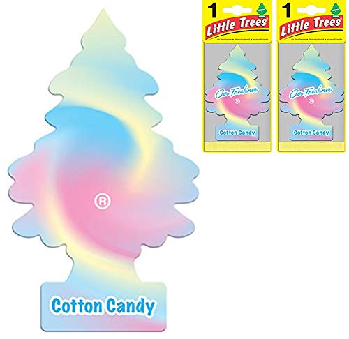 2PCS LITTLE TREES Car Air Freshener Hanging Tree Provides Long Lasting Scent for Auto or Home New Car Scent (Cotton Candy)