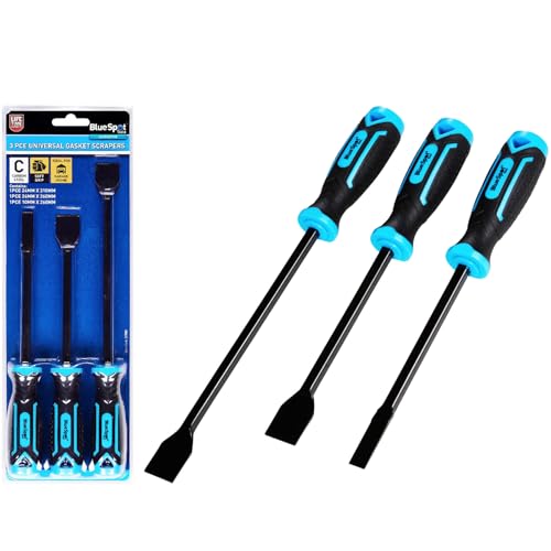 3 Pcs Universal Gasket Scrapers | Carbon Steel | Removing Gasket & Sealants | Soft Grip Handles | HEAVY DUTY | LONG REACH | Mechanic | Garage | Vehicle Repair | DIY | UK FREE P&P