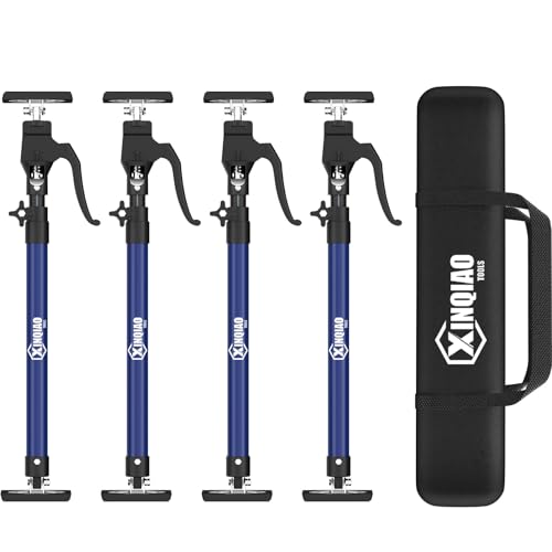 XINQIAO Third Hand Tool Support System, Premium Steel Support Rod with 154 LBS Capacity for Cabinet Jack, Drywall Jack& Cargo Bars, 23.6 IN to 45.3 IN Long, Blue, 4 PC