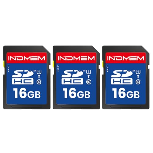 16GB SD Card (3 Pack), C10 SDHC UHS-I Memory Cards U1 Class 10 High-Speed Full 4K HD Video Compatible with Digital Point-and-Shoot Cameras, HD Camcorders, DSLR and PC