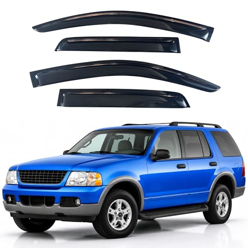 Image of IG Window Visors Fit for 2002-2010 Ford Explorer (4-Door) & Mercury Mountaineer, Out-Channel Rain Guards Vent Wind Deflectors 4PC, Car Accessories for 2003-2010 Lincoln Aviator