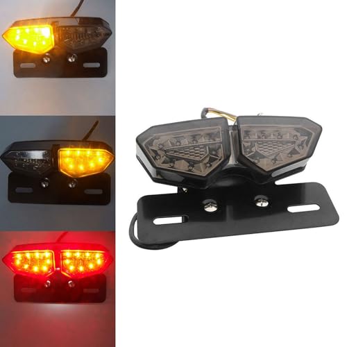 Moto frein queue clignotant LED universel avec optique teintée noire - 3