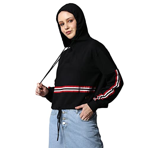 Image of Campus Sutra Cotton Women Hooded Sweatshirt