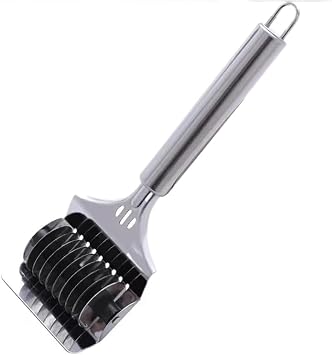Pasta Noodle Cutter, Stainless Steel Noodle Lattice Roller, Handheld Pasta Spaghetti Maker, Dough Cutter with Comfort Handle, Kitchen Cooking Tools, 1Pack