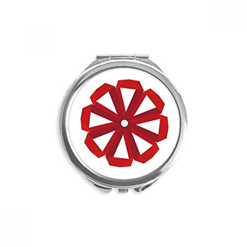 Miroir rond maquillage de poche portable pliable avec motif fleur de noël origami