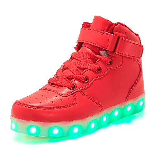 Sily Life Unisex Kinder Junge Mädchen 7 Farbe USB Aufladen LED Hoch-Oben Schuhe Leuchtend Beiläufig Sportschuhe Farbwechsel Sneaker Turnschuhe für Geburtstagsgeschenk Cover