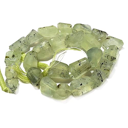 Prehnite beads haut de gamme taillées en facettes pour joaillerie