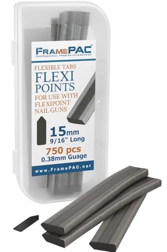 FramePac Flexipoint for Picture Frames Point Driver 15mm (9/16 inch) - Compatible with Dual Drive Point Driver, Glazing Points | Framing Points | Flexi-Points | Flexipoints Refill (Pack of 750)