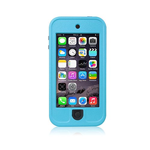 iPod Touch 6 Waterproof Case,SAVYOU iPod Touch 6th Generation Waterproof Heavy Defender Shockproof Dirtproof Snowproof Dustproof Sweatproof Case Cover for iPod Touch 6 with Kickstand (Blue)