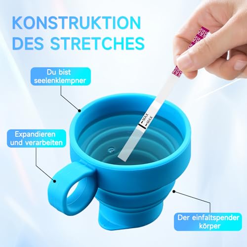 TAEING 2er Pack Faltbarer Silikon-Urinbecher mit Staubabdeckung - Ideal für Ovulationstests, Schwangerschaftstests & Hygienevolle Urinprobenahme