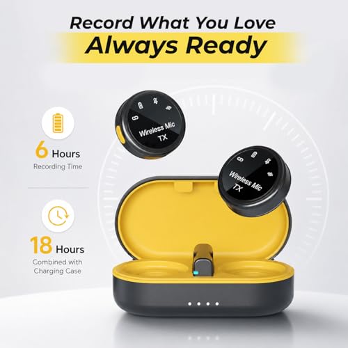 Image of EMBOX Mic Wireless with Type-C & Lightning, Wireless Dual Mic for YouTube Recording, 2.4GHz Wireless Microphone with Noise Cancellation, 20m Range, 6H Battery, Magnetic Clip (S3)