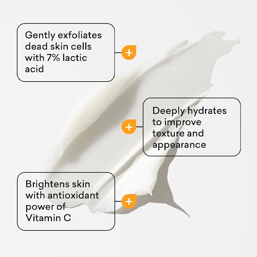 AmLactin Daily Vitamin C Cream - 4.9 oz Body Cream with 7% Lactic Acid - Skin-Brightening Exfoliator and Moisturizer for Dry Skin​