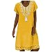Damen-V-Ausschnitt-Druck, lockeres, lässiges Urlaubs-Kurzarmkleid keider Damenkleider knielange rund Maxi Club red Bandage Brautjungfern Cabrio Infinity Longue fe