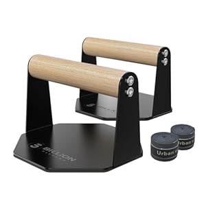 5BILLION Liegestützgriffe Push Up Bars Stand – Home Gym Übung Trainieren Ausbildung – Gut für Deine Muskel-Ups & Klimmzüge – Schaumgriff (schwarz) (Eisen + Holz)