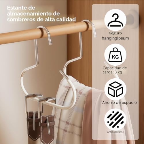Miniatura 6 de 8 Piezas Perchas De Metal Para Sombreros, 14 15 Cm Perchas De Anillos Abiertos, Genérico Closet Hat Hanger, Percha De Sombrero De Béisbol Para Bufandas Corbatas Cinturones Bolsos 4 Colores