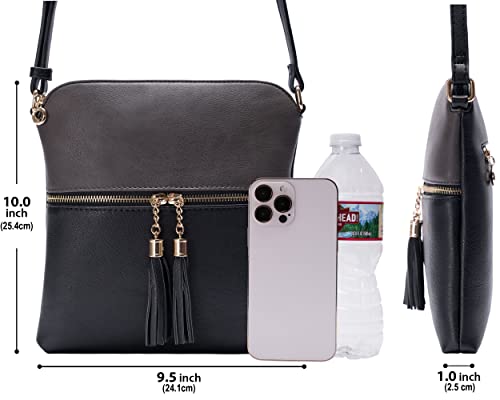 Image of Solene Womens Lightweight Medium Crossbody Purse with Tassel, Perfect Size Crossbody Bags for Daily Use, travel