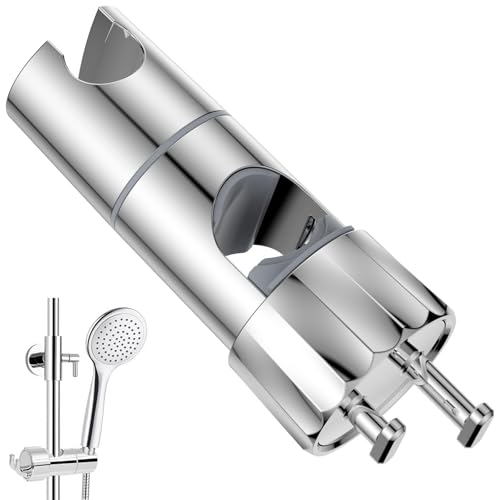 Shower Head Holder Shower Head Holder Replacement Shower Holder Bracket Universal Shower Head Holder Detachable Slider Clamp Shower Holder Bracket Chrome Plated Shower Head Holders for Replacement