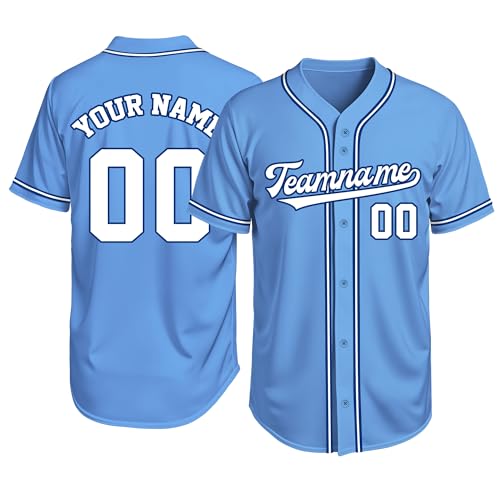 Image of Custom Baseball Jersey Personalized Stitched or Printed Name Number Baseball Shirt Sports Uniform Gifts for Men Women Youth