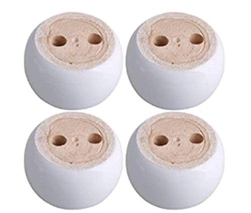 GOLRISEN Patas de Madera para Muebles, 4 unids Elevadores de Muebles de 5 cm, Patas de Madera de Eucalipto para Cualquier Mueble, para Elevar Sofás, Mesas, Camas, Sillones, o Mueble de TV, Blanco