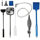 Aquarium Reinigungsset mit 3 Aufsätzen und Reinigungszubehör, 1,7m Aquarium Wasserwechsel mit Schlauchventil Handpumpe Wasserwechsel Set für Reinigen