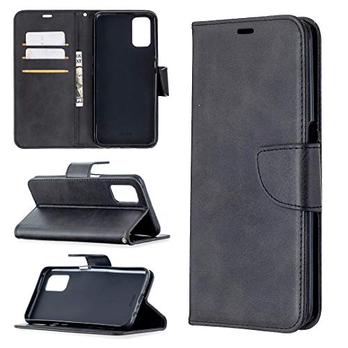 Generico Custodia Compatibile con Oppo A52 / Oppo A72 / Oppo A92 COVER stand FLIP LIBRO GEL silicone tpu protezione antiurto case antigraffio PORTAFOGLIO magnetica eco pelle porta carte (Nero)