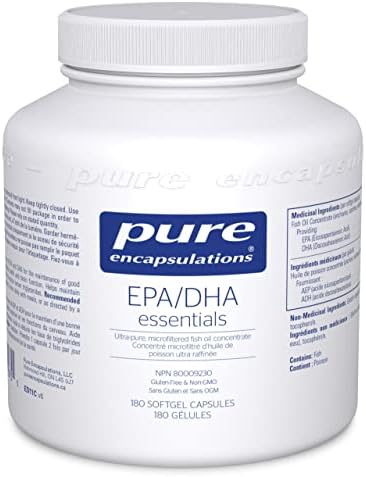 Pure Encapsulations EPA/DHA Essentials - Fish Oil Concentrate Supplement to Support Cardiovascular Health - Premium EPA & DHA Supplement with Omega 3 - 180 Softgel Capsules