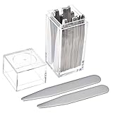 JOVIVI 40pc Stainless Steel Collar Stays For Mens Dress Shirt 2 Sizes Set w/Box (2.2