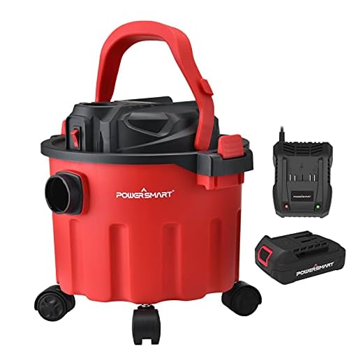 PowerSmart Wet Dry Vacuum, 20V 2.6 Gallons Cordless Wet Dry Vacuum, Portable Wet/Dry Dust Extractor/Vacuum with Blower, Multifunctional Cordless Shop Vacuum, Battery and Charger Included, PS76168A