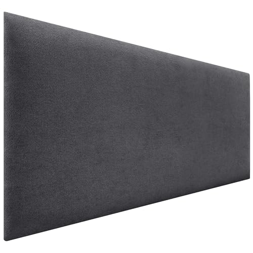 DHOME Tête de Lit Capitonnée Unie en Tissu Aqualine Hauteur 70CM Épaisseur 4cm et 8cm pour Mur Acoustique Têtes de Lit Absorbantes Chambre Lit (Gris Cendre, 160cm,...