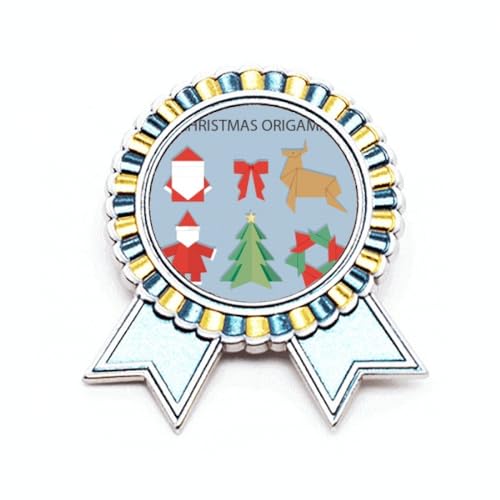 Broche rouge origami de Noël Métal M, le cadeau idéal de fin d'année