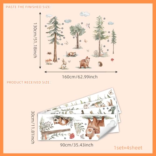 Vinilos adhesivos grandes de animales del bosque para pared miniatura 4