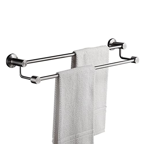 Porte-serviettes double tige pour optimiser le rangement des petites salles de bain