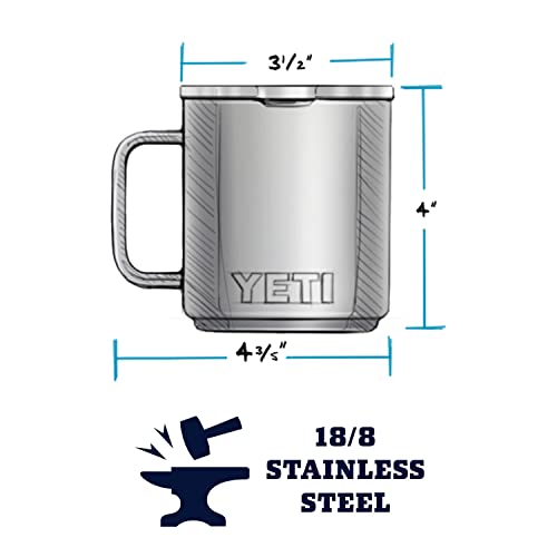 Image of YETI Rambler 10 oz Stackable Mug, Vacuum Insulated, Stainless Steel with MagSlider Lid, Offshore Blue