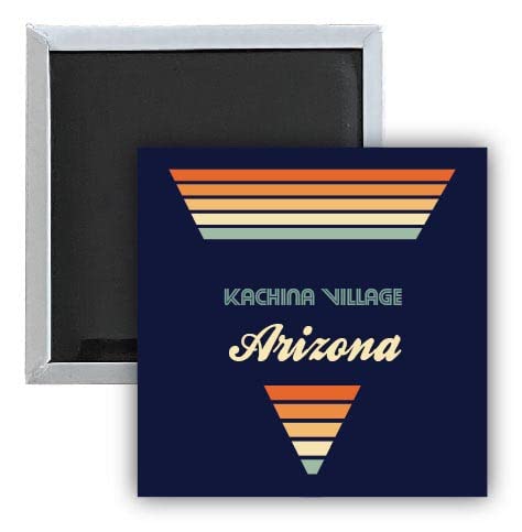 Kachina Village Arizona 2.5 x 2.5-Inch Fridge Magnet Retro Design