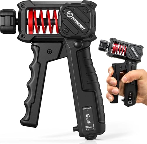 FitBeast Griffkrafttrainer 30–130LB mit Zähler – Verstellbarer Handtrainer für Männer mit großen Händen, ergonomischer Griff, Training zu Hause & im Büro