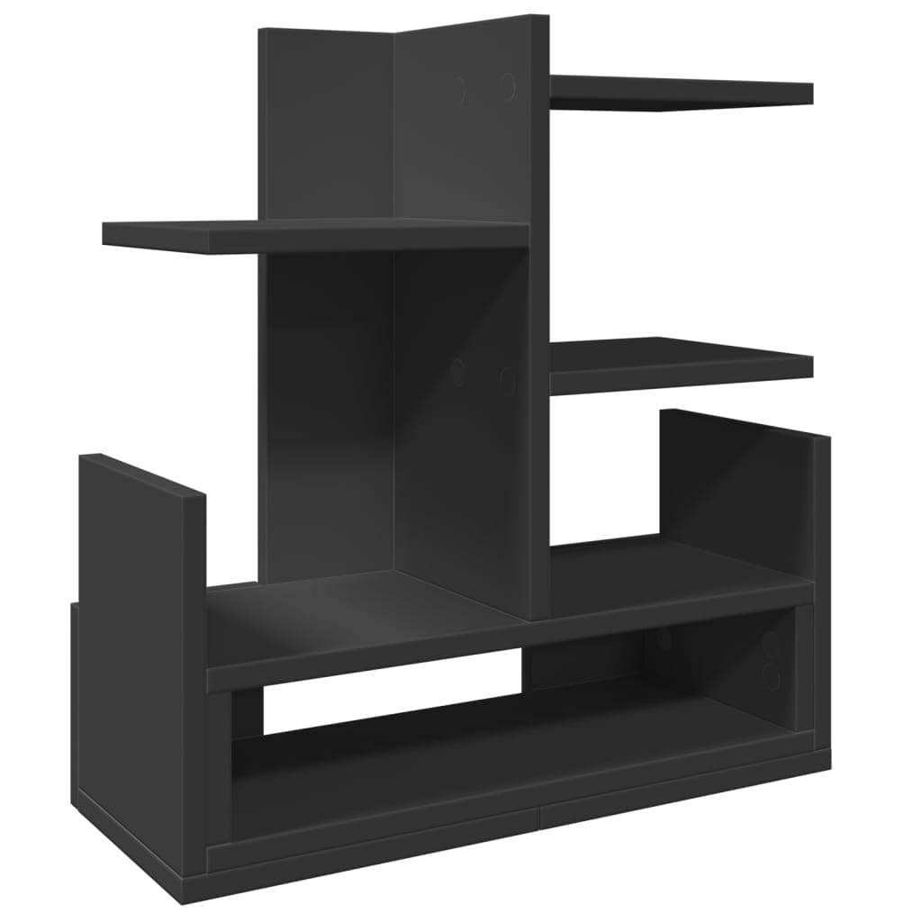 Organizer per la Scrivania Nero 49x20x52,5 cm in Multistrato,Organizer da scrivania in Legno Fai da Te da Te per cancelleria, Grande capacità,per casa, Ufficio e Scuola