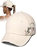 Flafens Womens Baseball Caps - Cute Baseball Hat for Women Youth Vintage Distressed Low Profile Embroidered Cotton Trendy Cool Adjustable Washed Unstructured Fitted Ladies Ball Cap Ballcaps, Bee