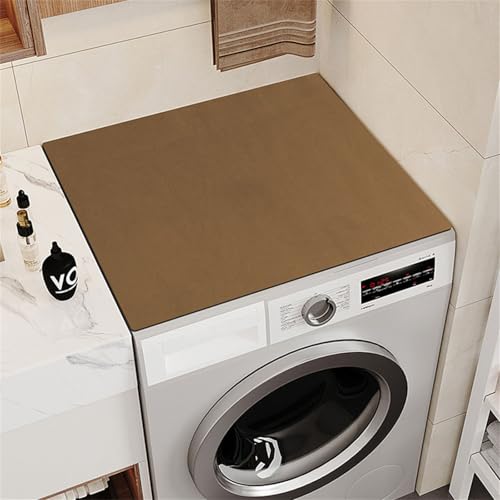 Highdi Housse de Protection pour Machine à Laver Top, Monochrome Coussin de Machine à Laver Antidérapant Housse de Machine à Laver pour Machine à Laver Ou Sèche-Linge (Brun,55x60cm)