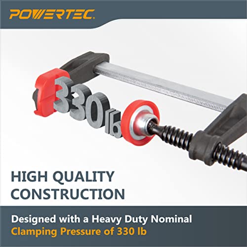 Powertec 71592 10-Inch F Clamp Heavy Duty F Style Bar Clamps For Woodworking, 330 Lb Capacity Each – 2 Pack #TOP2