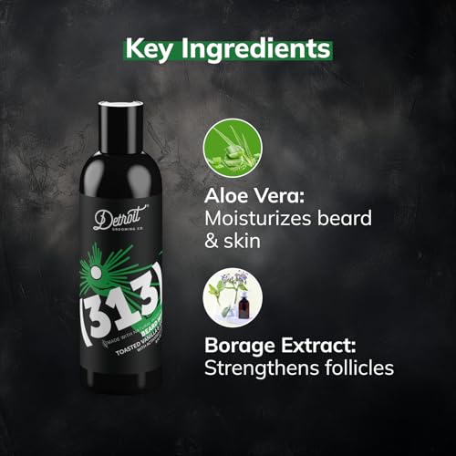 Detroit Grooming Co. Beard Wash - Men's Beard Shampoo - Deeply Cleanses & Refreshes Beards - Aloe Vera with Essential Oils - Beard & Mustache Cleanser - Toasted Vanilla & Amber Scent - 313-8oz - Image 6