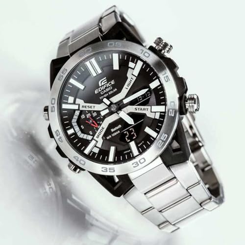 Casio Edifice Men Analog-Digital Quartz Watch with Stainless Steel Strap ECB-2000D-1AEF