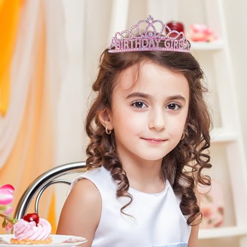 Chanaco Coroa de feliz aniversário para mulheres, faixa de aniversário e coroa para meninas, kit de