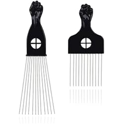 Hair Pick Comb for Curly Hair,Sturdy Plastic Afro Pick for Black Men Women with Unique Handle Design,Suitable for All Hair Lengths and Genders,Ideal Beard Pick Hair Styling Accessory and Grooming Tool
