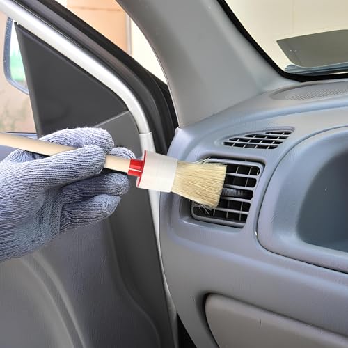 6 Stück Borstenpinsel, Pinsel Rund 20mm/ 25mm/ 30mm Professionelles Naturholz Rundpinsel Ringpinsel Naturborstenpinsel für Wänden