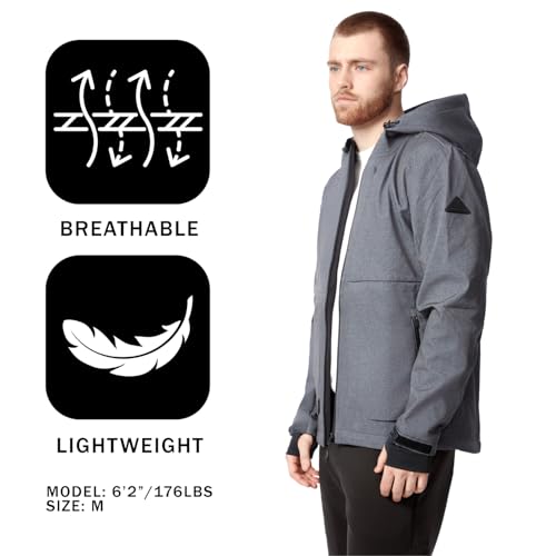 ALPINE NORTH Tofino Men's Softshell Windbreaker Jacket Waterproof Fleece Lined Insulated Hooded Spring and Fall Jacket2